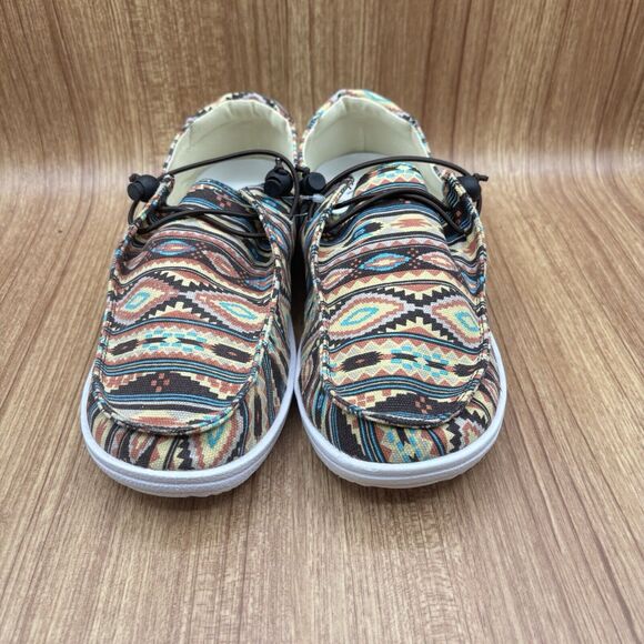 Corky Kayak Pink Aztec Slip On Comfort Boat Fashion Shoes Women's 10 Sneakers - Picture 4 of 7